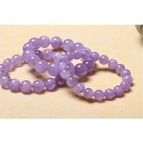 Natural Lavender Quartz Crystal Round Beads Bracelet 8-16mm AAA