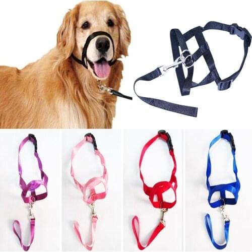 Training Puppy Head Collar Halter Pet Mouth Traction Dog Muzzle Classic Leader Belt Leash Leader Adjustable No Pull Strap S-XXL