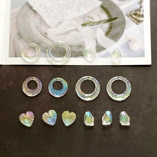 Origional Handmade Acrylic Magic Cut Surface Gem Lovely Ring Pendant DIY Earrings Ear Pendant Accessories 10pcs