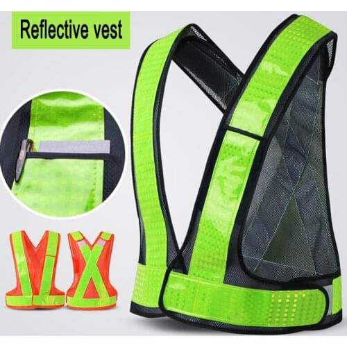 Adjustable Night Work Security Traffic or Cycling Safety Reflective Vest