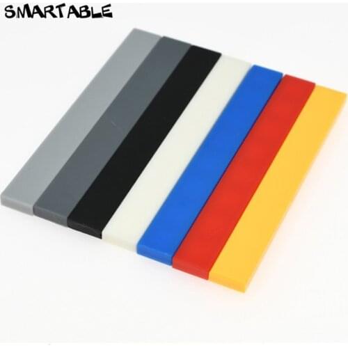 Smartable Tile 1x8 with Groove Flat Studs Building Blocks Parts Creative Toys For Kids Compatible Major Brands 4162 90pcs/lot