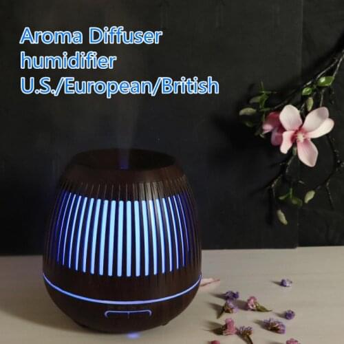 Smartphone Control Ultrasonic Air Humidifier Electric Humidifier Diffuser Wood Grain Mist Maker LED Light Car Accessories