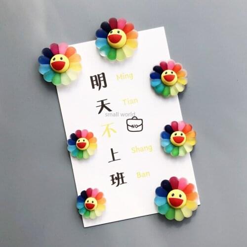 Smiley Sunflower stickers for refrigerator cute refrigerator anime sticker magnet fridge magnet decor magnet for fridge decor