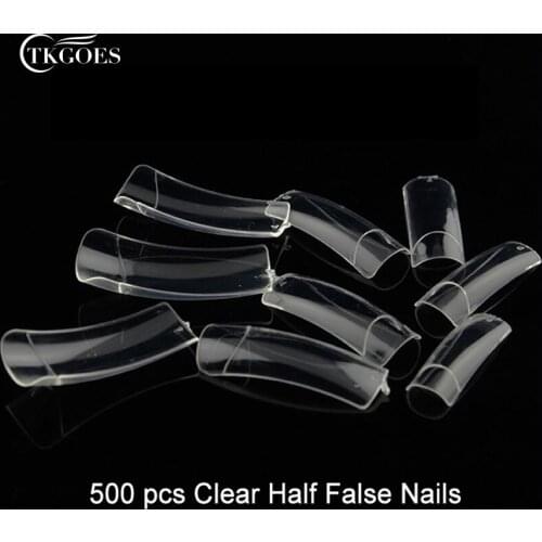 TKGOES 500 PCS Nail Tips Clear Half Cover False Nail Art Design Tips French Acrylic UV Gel Nail Art Salon Design
