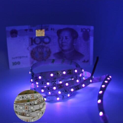 UV LED Strip Light 12V DC SMD 5050 0.5M 1M 2M 3M 4M 5M Waterproof Ribbon Purple Flexible Ultraviolet Tape for DJ Fluorescence