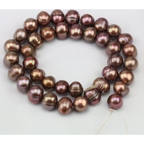 Unique Pearls jewellery Store,Charming Loose Pearl Jewelry 9-10mm Brown Color Freshwater Pearl,Large Pearl DIY Jewelry