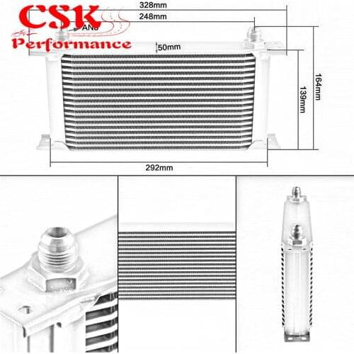 Universal Engine Oil Cooler 19 Row AN8 248mm Aluminum Silver 01EGB019ASL