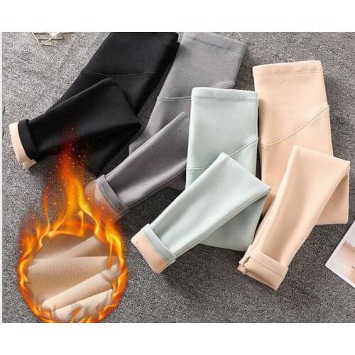New Plus Velvet Pregnant Women Care Belly Thicken Leggings Winter Maternity Plus cashmere Keep Warm Pants Mother Skinny Clothes