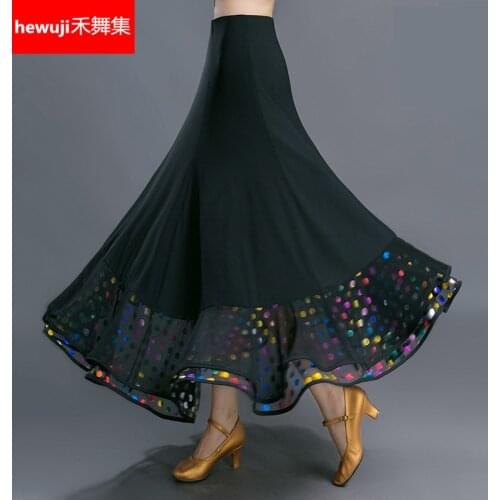 Lady New Modern Dance Skirt Female Pendulum Dancing Skirt Female Ballroom Dancing Costumes Long Dance Competition Suit D01