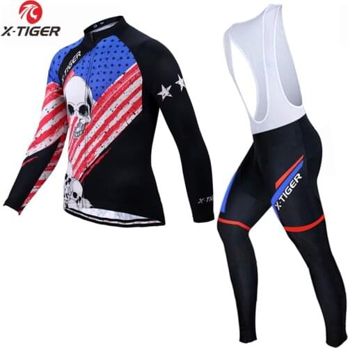 X-Tiger Winter Long Sleeve Cycling Set Winter Keep Warm Bike Clothing Maillot Ropa Ciclismo Invierno Thermal Fleece Bicycle Wear