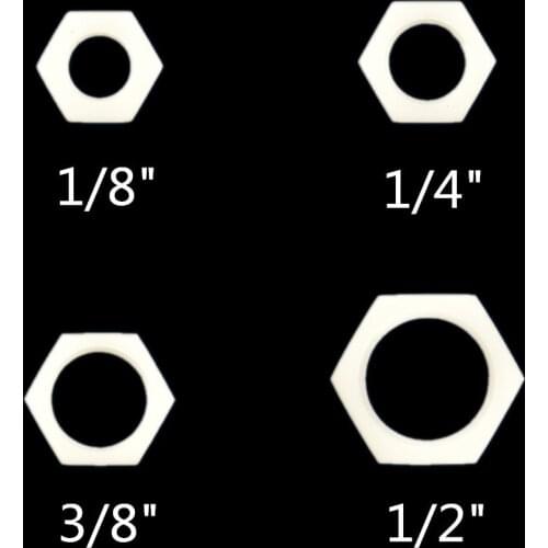 10PCS 1/8" 1/4" 3/8" 1/2" 3/4" Female thread plastic nuts Lock nut Outer hexagon fastening nut with Sealing ring