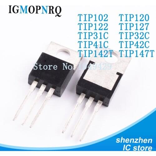 10pcs TIP102 TIP120 TIP122 TIP127 TIP31C TIP32C TIP41C TIP42C TIP142T TIP147T TO-220 Transistor