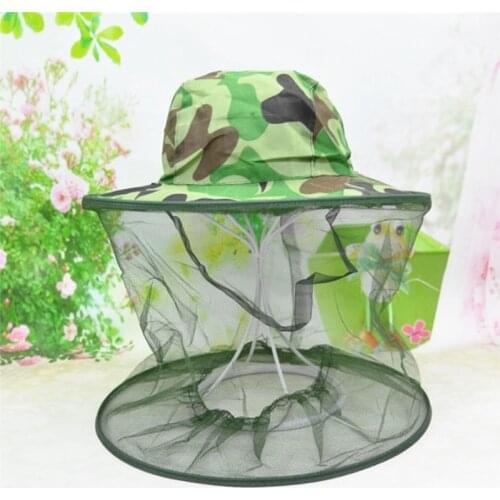 1x Mosquito Insect Head Net with Hat Outdoor Mesh Camping Fishing Hat Camping Veil Cap Face Head Neck Wrap Ventilated Protector