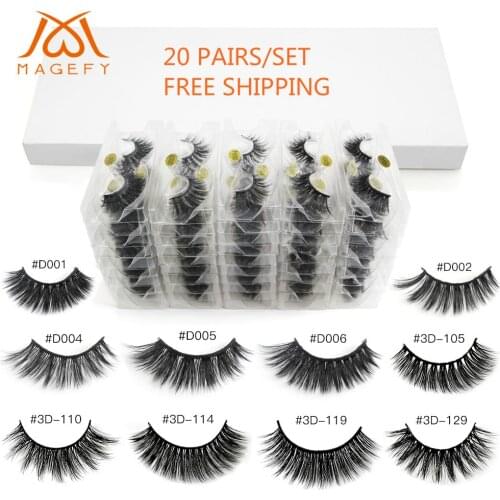 20 pairs Wholesale Eyelashes Fake Lashes Natural Long Makeup 3d Mink Lashes Makeup Volume Eyelash Extension Bulk