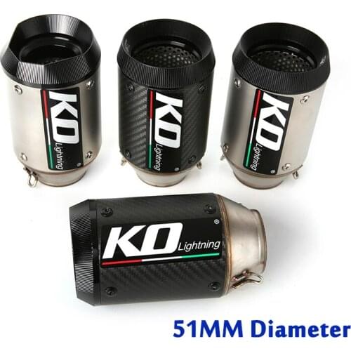 38-51mm Universal Motorcycle Muffler Tips Exhaust Pipe 160mm Slip On Modified System Racing Dirt Bike Scooter ATV Carbon Fiber