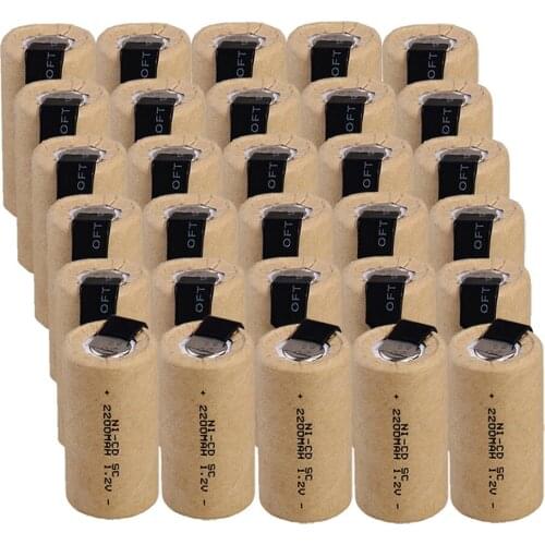 Real capacity 30 pcs SC 2200mah 1.2v battery NICD rechargeable batteries subsc for makita bosch B&D Hitachi metabo dewalt