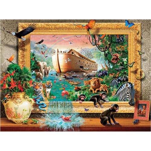 5D new full diamond cartoon zoo mosaic diamond painting embroidery decoration home decoration