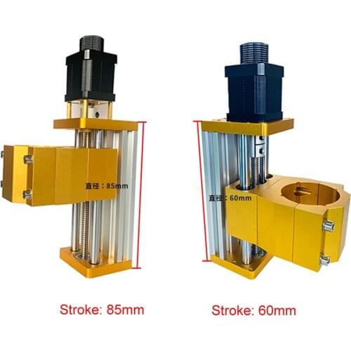 Aluminum Z Axis Kit NEMA17 42HS48mm Stepper Motor Stroke 60mm 85mm Screw Slide Table Linear 52mm Spindle Clamp for CNC 3018 Plus