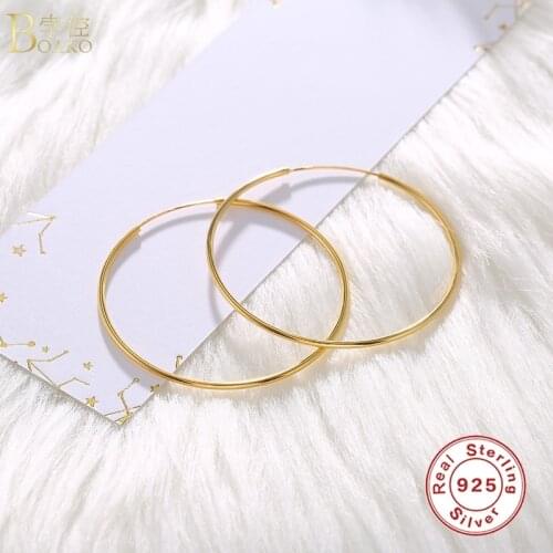 BOAKO 925 Sterling Silver Huggie Earrings For Women Fine Jewelry Fashion Pierced Hoop Earring Pendientes Gifts Ohrringe Aros