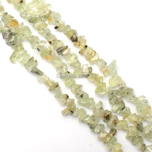 High Quality 5-8mm Natural Green Prehnites Stone Chip Necklace Bracelet Jewelry Loose Beads 17 Inch Jewellery Making w1448