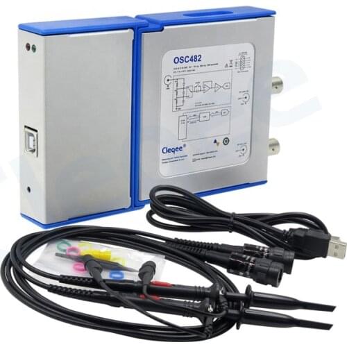 OSC482 PC Virtual 2 Channel Bandwidth 20Mhz Sampling Data 50M Digital Handheld Oscilloscope With Probe USB Cable