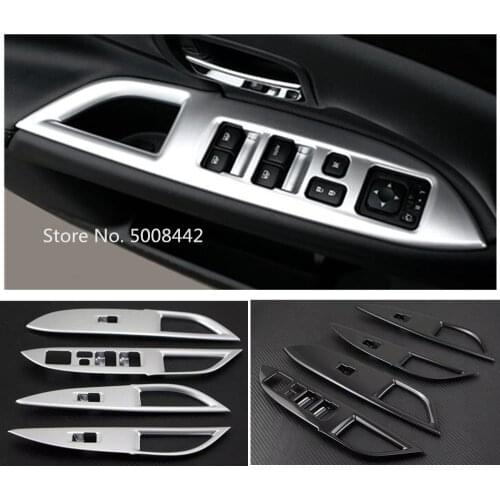 For Mitsubishi Outlander 2016 2017 2018 2019 2020 Car Cover Door Window Glass Panel Armrest Lift Switch Button Trim Frame 4pcs