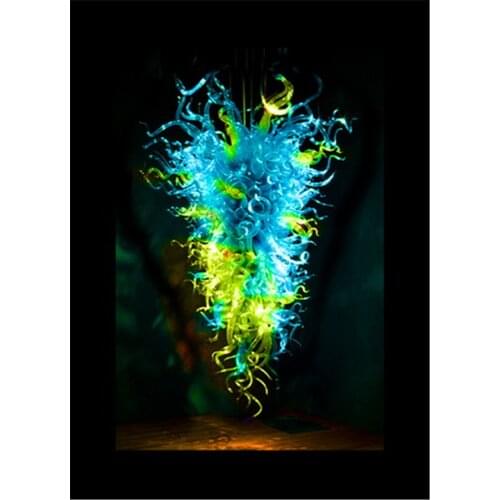 Home Decor Big Cheap Chandeliers 100% Mouth Blown Glass Chihuly Style Pendant