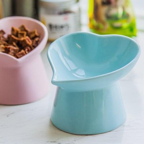 Ceramic Heart-shaped Bullfighting Bowl Cute Pet Cat Bowl Cat Food Bowl Pet Feeder Water Bowl for Kitty and Little Dogs