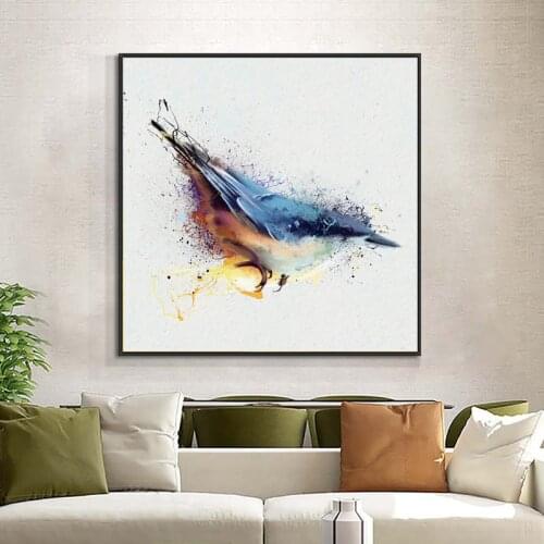 Colorful Abstract Hummingbird Wall Art Canvas Painting Watercolor Posters and Prints Home Decor Wall Pictures for Living Room