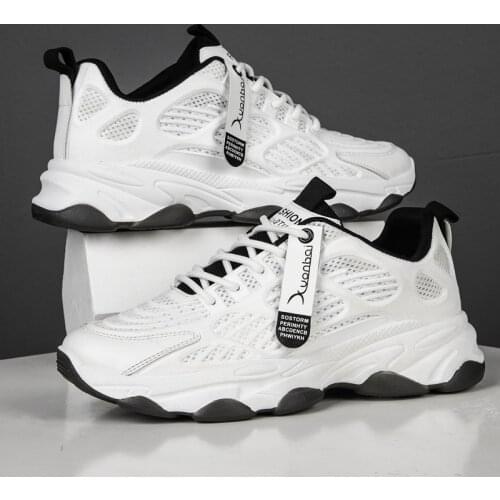 Men Casual Shoes Flat Fashion Lace Up Autumn Spring Mesh Low Top Sneakers Breathble Male Non-slip Comfortable Walking Platform