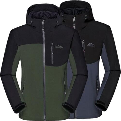 Softeshell Fleece Waterproof Jacket Men Outdoor Spring Autumn Sports Hiking Windbreaker Jackets Soft Shell Hunting Clothes 5XL