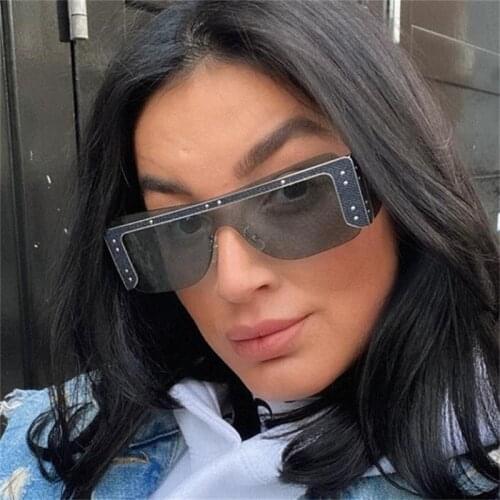 Fashion Oversized Women Rimless Sunglasses Baby Blue Female Shades Luxury Brand Designer Personality Eyewear New
