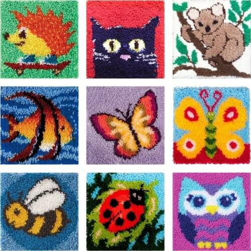 Cartoon Animals carpet embroidery cross-stitch pillow tapestry kits do it yourself latch hook pillow Cushion Cover pillow diy