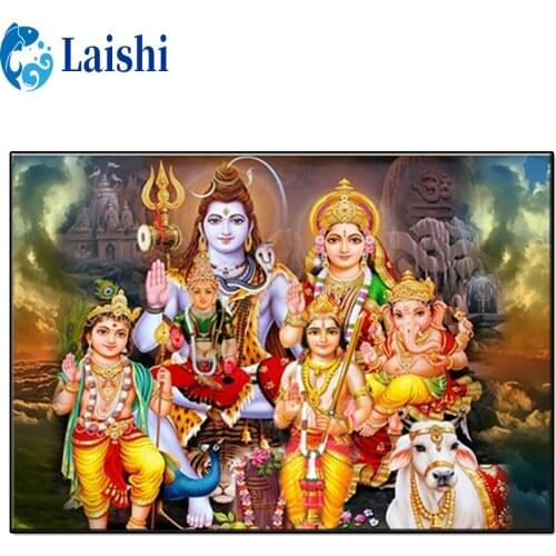 A collection of Indian gods, elephant god, Shiva, etc. Diamond Painting Diamond Embroidery Full Square drill Home Decoration