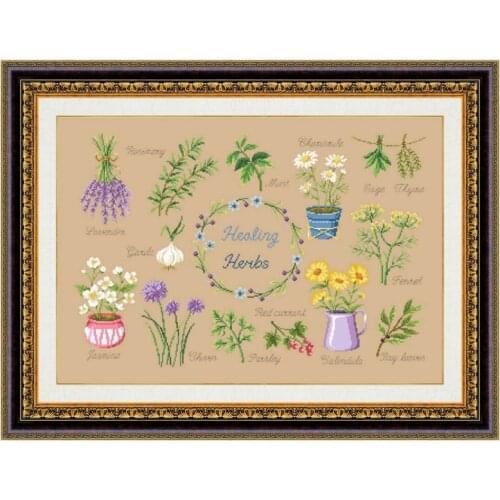 Healing herns cross stitch kits plants aida fabric 18ct 14ct 11ct flaxen linen cotton thread embroidery kits DIY craft set