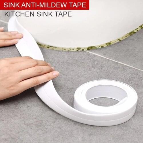 New Sealing Strip Bathroom Shower Sink Bath Caulk Tape White PVC Self adhesive Waterproof Wall sticker for Bathroom Kitchen Sink