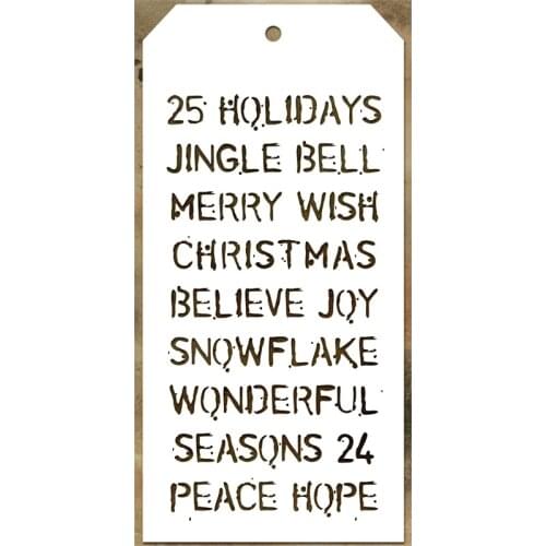 2021 New Label Tag Plastic Stencil For DIY Craft Making Merry Christmas Word Scrapbooking Background Card No Metal Cutting Dies