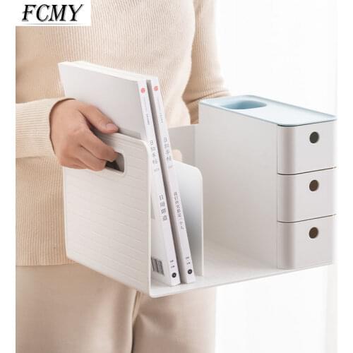 2021 New Desktop File Tray& Storage Box Simple MultiFunction Pencil Box Efficient Office File Desktop Storage Box