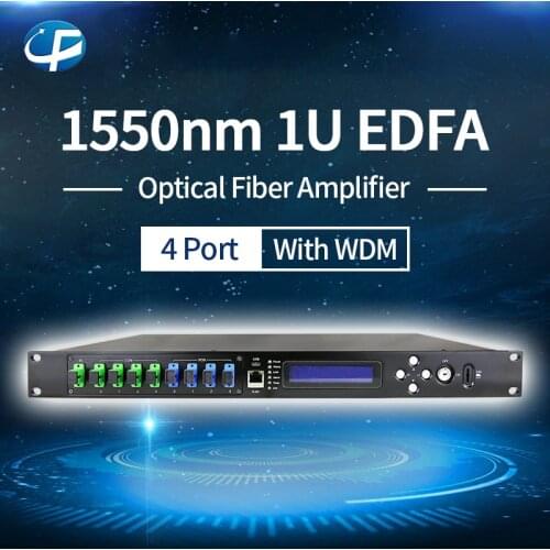 Fiber Amplifier 4PON 1550nm CATV WDM 4port EDFA 1310/1490/1550nm, 1U/80W high power 20/18/22dBm WDM optical fiber Amplifier
