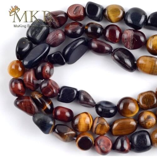 Wholesale Natural Stone Color Tiger Jades Irregular Beads Loose Beads For Jewelry Making 8-10mm DIY Bracelet Necklace Strand 15"