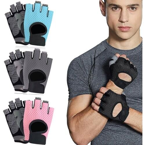 Professional Gym Fitness Gloves Breathable Anti-Slip Women Men Half Finger Summer MTB Cycling Fingerless Gloves Female Bicycle