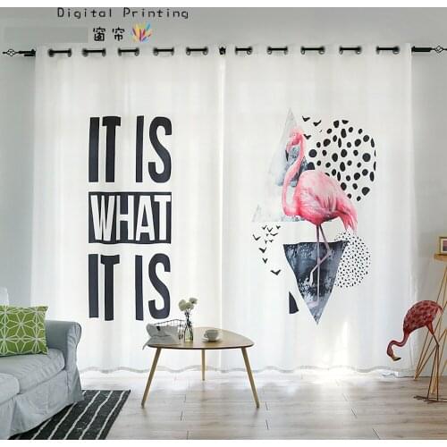 Custom Made 2x Window Panel Nursery Kids Children Room Curtain Window Dressing Covering 200 x 260cm Flamingo Flower White