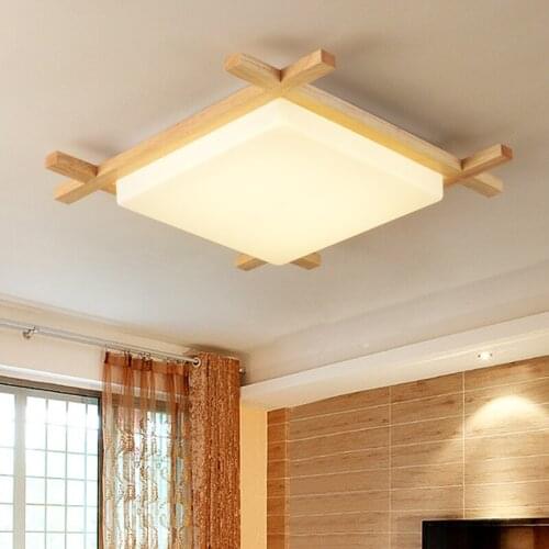 Simple and creative Nordic ceiling lamp bedroom lamp study lamp LED solid wood Japanese tatami lamp LB022206