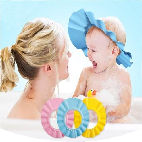 Adjustable Shower Hat For Newborn Toddlers Infant Baby care Baby Shower Cap Soft Shampoo Baby Care Cap Baby Bath Protect Cap