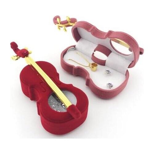 Newly Creative Guitar Shape Jewelry Box Earrings Bracelet Ring Necklace Storage Box Jewelry Display Rack Wholesale 30pcs/lot