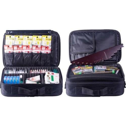 Portable Fishing Tackle Bag Multiple Compartments Fishing Line Reel Lure Hook Storage Tote Handbag Waterproof Fishing Tool Box