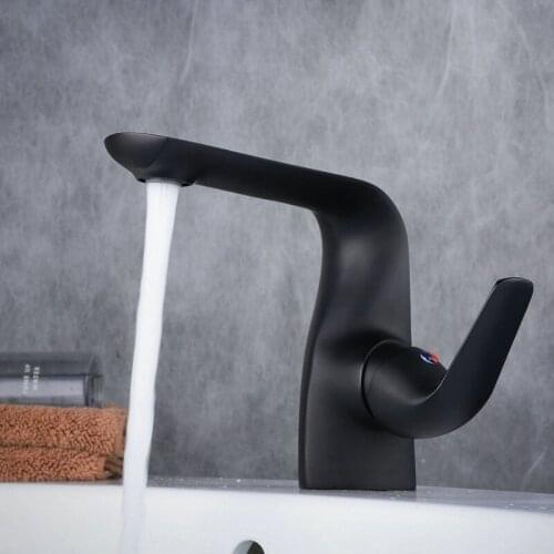 Bathroom Basin Faucet Black Finish Total Brass Deck Basin Faucet Single Hole Tap Hot And Cold Water Mixer Taps Sink Faucet