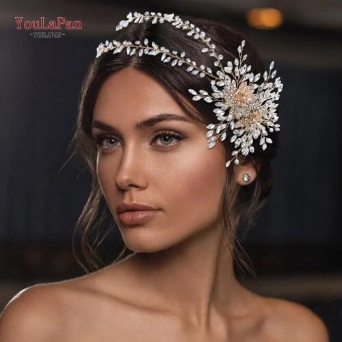 YouLaPan HP284 Alloy Flower Wedding Headpiece Bridal Crown Wedding Tiara Luxury Wedding Hair Accessories Rhinestones Headband