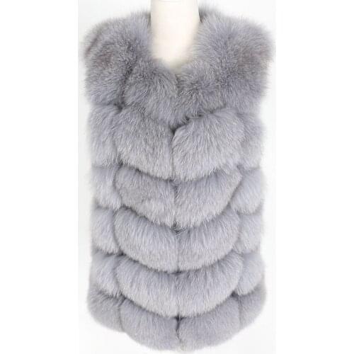Winter Jacket Women Brand 2020 New Spring Real Fox Fur Sleeveless Vest Coat V-neck Thick Warm Streetwear Outerwear Casual