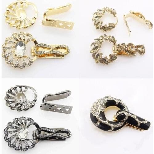 New Fashion 1Pcs Metal Duckbill Buckles Alloy Rhinestone Fur Buckle Fur Coat Mink Velvet Clothing Decorative Buckle
